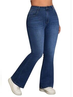 SHEIN 1X 14/16W High-Waist Flare Jeans CY-3859